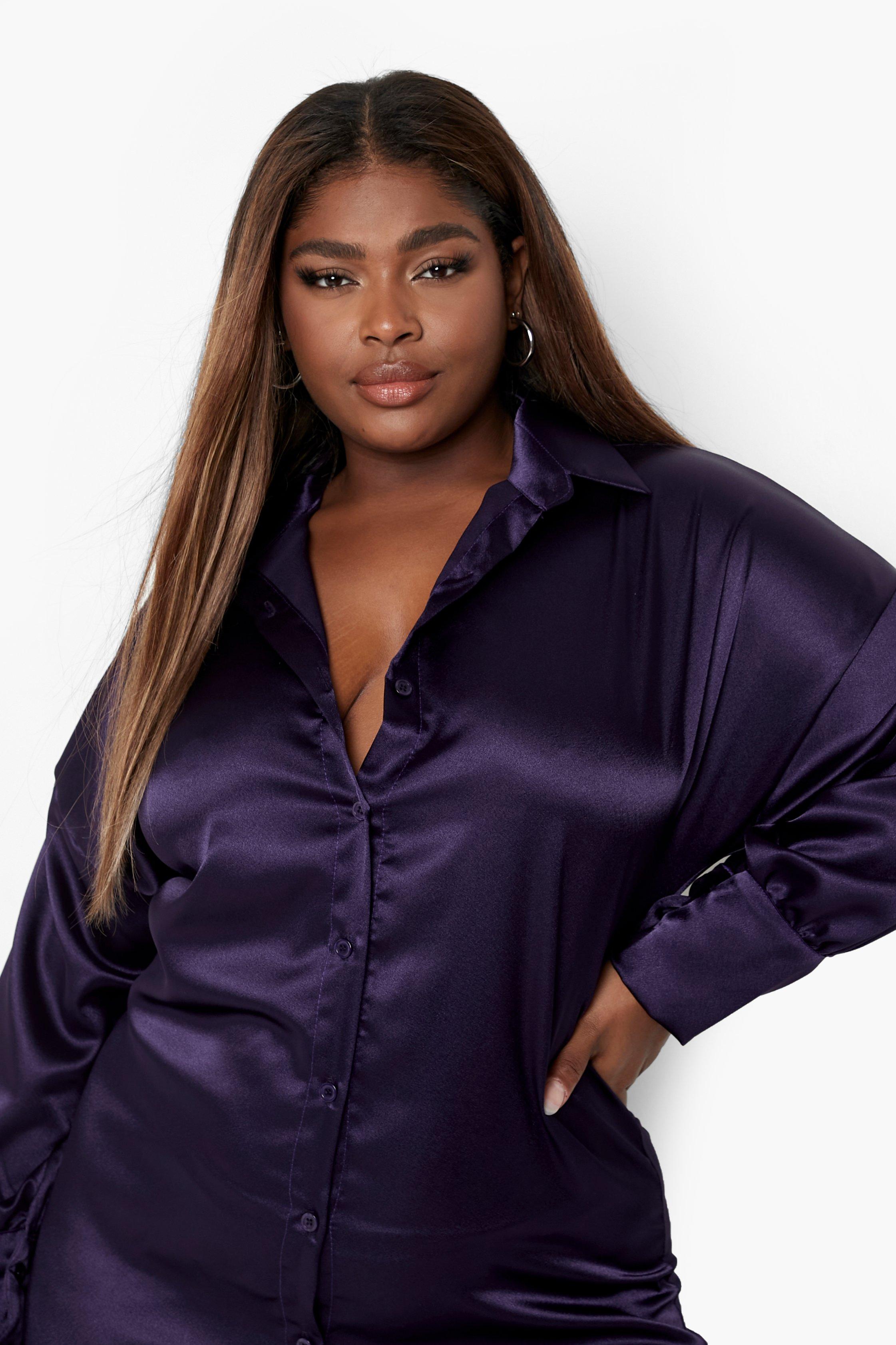 Silk shirt on sale dress plus size